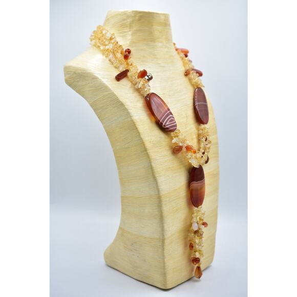 Statement Necklace Alexander Kalifano Heavy Stone Rock Layered Tassel RARE Bin4 - Picture 10 of 12